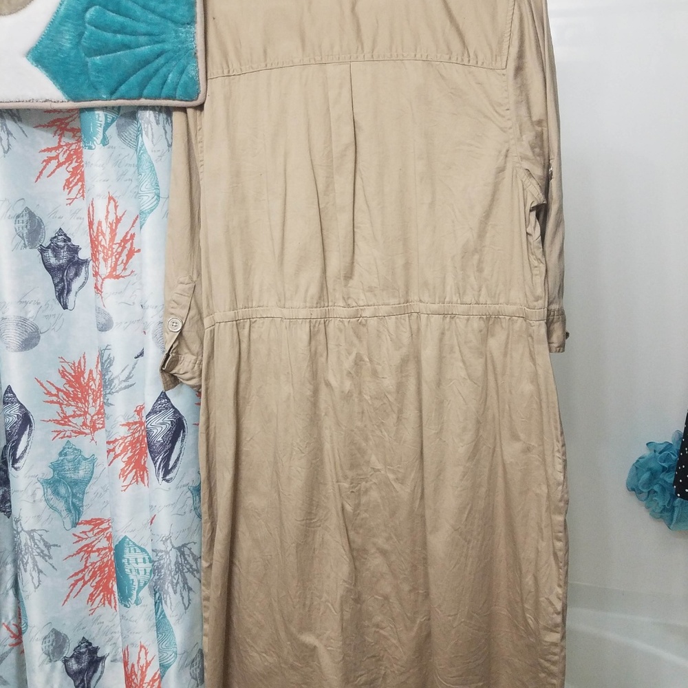 Tan Button up Dress - Picture 2 of 3